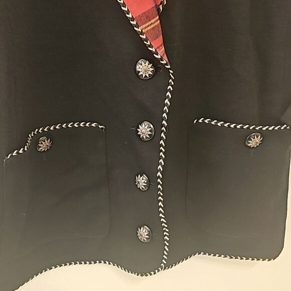 Patti Cappalli vintage plaid and black sweater blazer size small - Picture 4 of 16